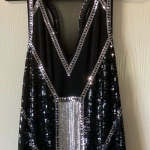 Express Sequins Black Dress